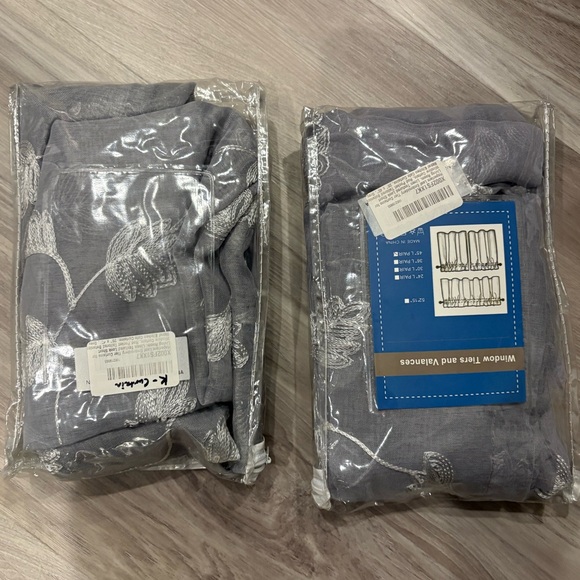 4 Haperlare Gray Leaf 🍃 embroidery curtains 26" x 45" - Picture 5 of 5